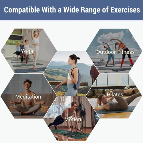 Vista 9 de Avoalre Esterilla de yoga plegable – Tapete de ejercicio antideslizante texturizado – Tapete de yoga ligero de viaje con bolsa de transporte