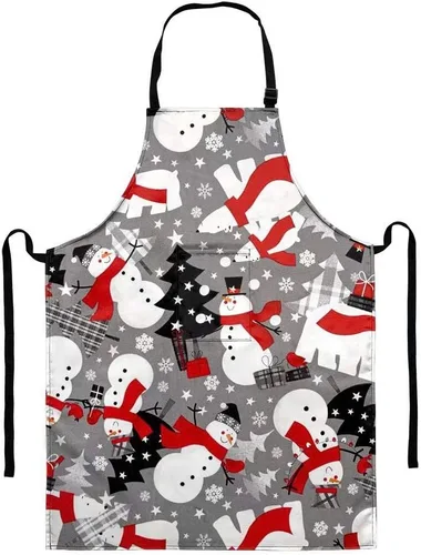 Vista 12 de Dellukee Delantal ajustable de cocina con bolsillo para mujeres y hombres, delantales impermeables
