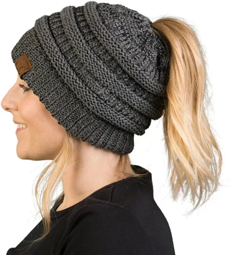 Vista 136 de Funky Junque - Gorro para mujer con ranura para cola de caballo