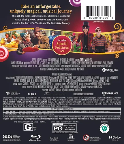 Vista 3 de Willy Wonka and the Chocolate FactoryCharlie and the Chocolate Factory (DBFEBD) Blu-ray