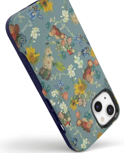 Vista 2 de Casely Funda para iPhone 14 Flores de Van Gogh 50 aniversario Compatible con MagSafe Funda para iPhone 14