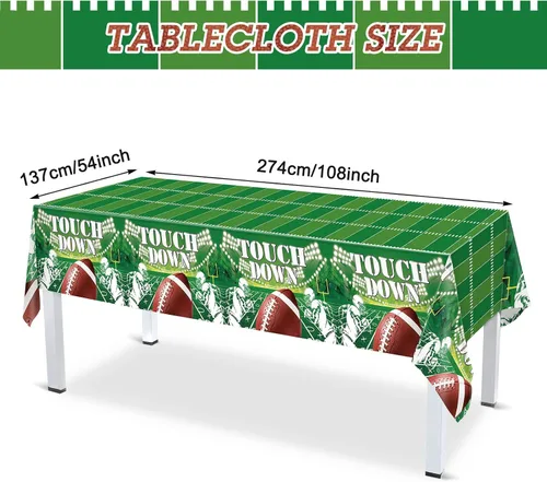 Vista 3 de Juego de 172 piezas de suministros de fiesta de fútbol, decoración de fiesta de fútbol, juego deportivo, decoración de cumpleaños, platos de papel