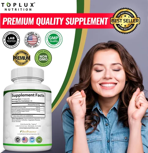 Vista 4 de Toplux DIM Suplemento 910 mg - Diindolilmetano para apoyar el metabolismo de estrógeno y el equilibrio hormonal para hombres y mujeres, vegano sin