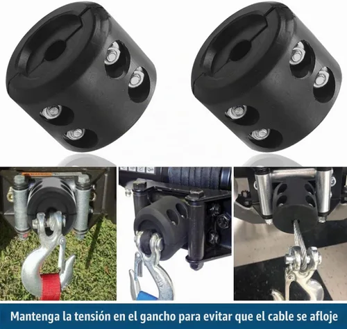 Vista 6 de Bittwee Tapón de goma para cabrestante de coche para ATV UTV, protector de gancho de cable para cuerda sintética, amortiguador de golpes con Naranja