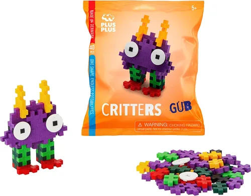 Vista 5 de PLUS PLUS Critter Fun Pack, Original - Juego de bloques de construcción de rompecabezas 3D, 160 piezas entrelazadas, actividades divertidas