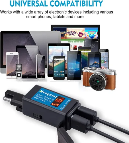 Vista 5 de Heagstat Alimentación de puerto SAE a USB para GPS, Smartphone MP3, cámara de movimiento