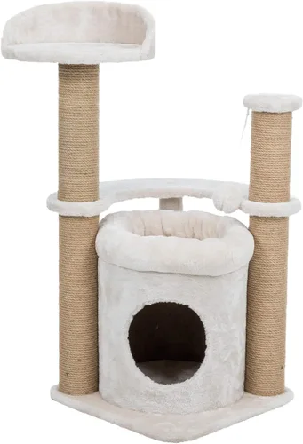 Vista 9 de Trixie Fonda Rascador para gatos de 39 pulgadas, rascador para gatos con base de tela suave y cuerda de sisal duradera, para gatos grandes con base