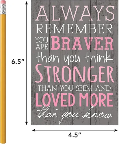 Vista 3 de Placa para pared 4 x 6 "Always Remember You Are Braver Than You Think