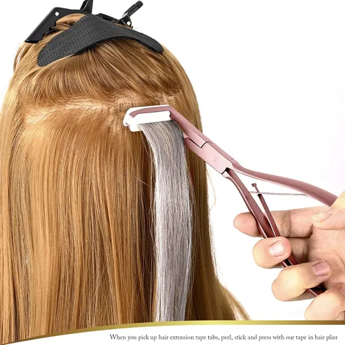 Vista 5 de EHDIS Cinta en extensiones de cabello Alicates de acero inoxidable Extensiones de superficie plana Cinta de sellado de cinta Alicates Herramienta