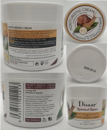 Vista 9 de DISAAR Beauty Caracol Vitamina C Aceite de Jojoba Reafirmante Piel Hidratante Crema Hidrata Reparaciones 4.1 fl oz/4.03fl.oz