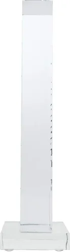 Vista 5 de Trofeo grabado – Acrílico azul – Forma rectangular – Acentos de rayas de colores – Grabado personalizado – Premio para empleados Estilo personalizado