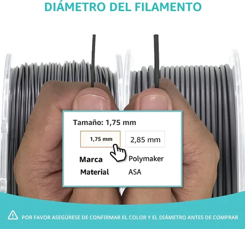 Vista 8 de Polymaker ASA Filamento 1.75mm Negro, 1kg ASA Filamento para Impresión 3D, Resistente al Calor y a la Intemperie - ASA Filamento para Impresora 3D