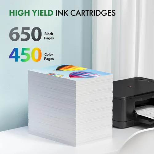 Vista 2 de Cartuchos de tinta remanufacturados de repuesto para HP Ink 63 63XL compatibles con impresoras OfficeJet 3830 4650 4655 5255 5258 5200 Envy 4510