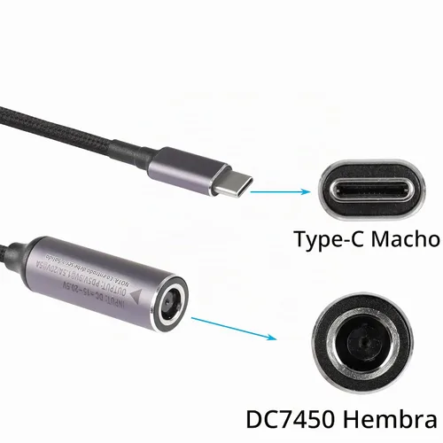 Vista 5 de SinLoon PD 100W DC 0.291 in x 0.197 in Hembra (0.291 x 0.024 in) Entrada a USB tipo C Macho Cable de carga de alimentación, 100W DC7450 a Tipo C