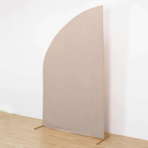 Vista 91 de Efavormart - Juego de 4 fundas de elastano beige para arco de media luna, fundas de telón de fondo Chiara de 2.5 pies a 7 pies para escenarios