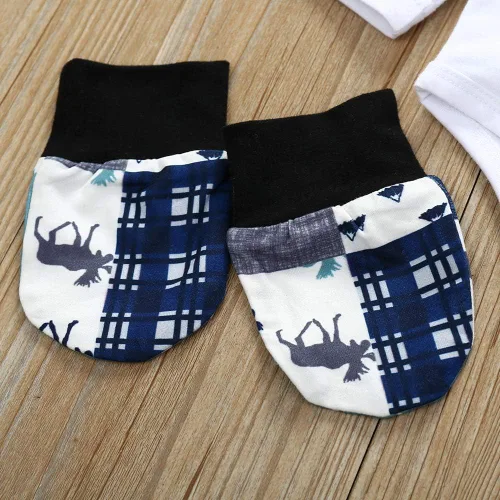 Vista 6 de HKALL Conjunto de 3 piezas de ropa de bebé de manga larga para bebé, conjunto de 3 piezas para otoño e invierno