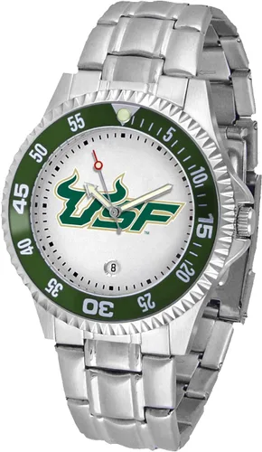 Vista 34 de SunTime Reloj de cuarzo de 1.575 in para hombre, correa de acero inoxidable de 0.787 in, esfera Gameday