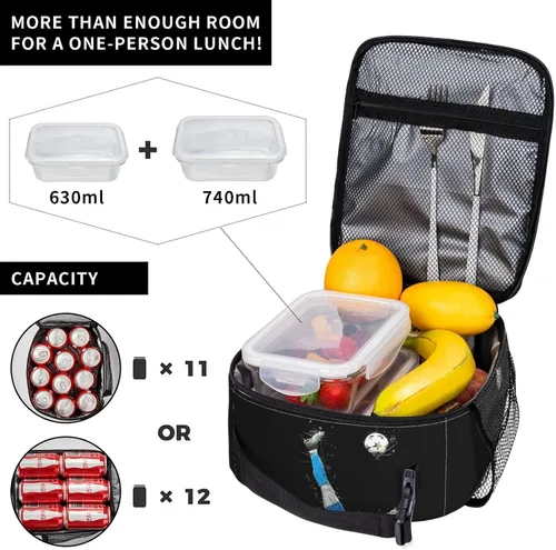 Vista 4 de #7 Bolsa de almuerzo aislada Bolsa de almuerzo impermeable reutilizable Bolsas de hielo para adultos black3