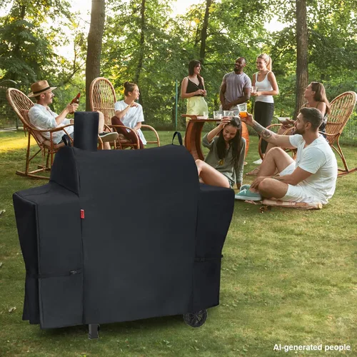 Vista 8 de Cubierta de parrilla al aire libre para parrilla Royal Gourmet CC1830T de 30" de barril de carbón, cubierta de parrilla Cover Geny impermeable