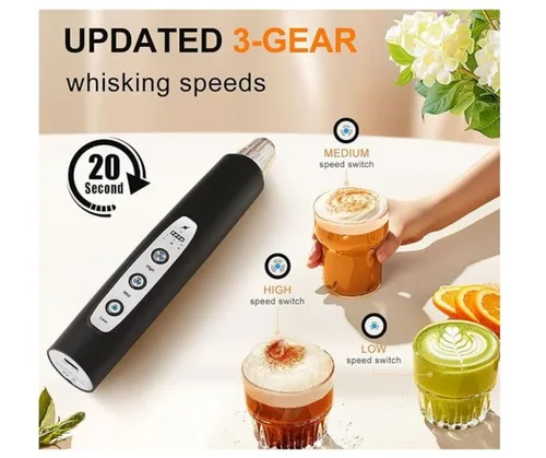 Vista 2 de Espumador de leche recargable USB.