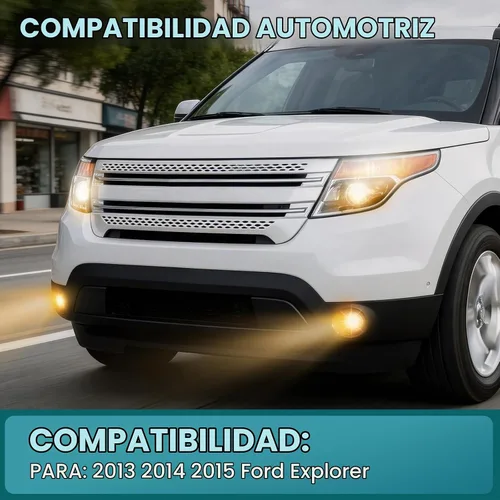 Vista 2 de Fog Lights Compatible With 2013 2014 2015 Ford Explorer Front Bumper Driving Lamp Assembly Clear Lens