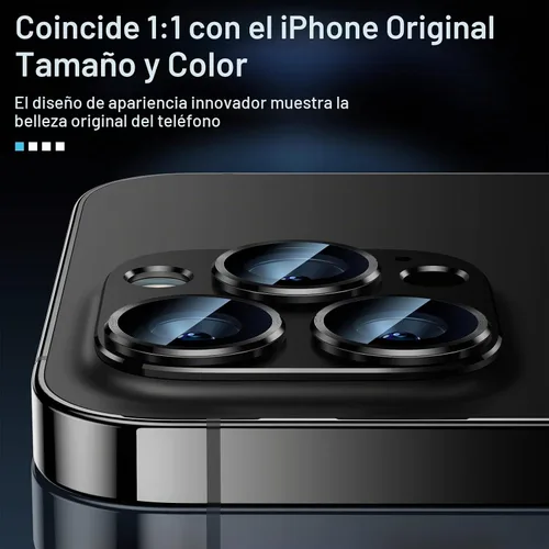 Vista 5 de Uyiton Protector de lente de cámara para iPhone 12 Pro Max, [protección contra caídas] [fuerte adsorción] cubierta de cámara de vidrio templado 9H