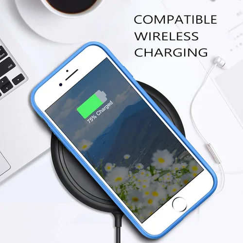 Vista 4 de GUAGUA Funda compatible con iPhone 6s, iPhone 6, silicona líquida, gel suave, goma delgada, ligera, forro de microfibra, con textura, a prueba