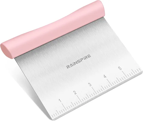 Vista 25 de Raspador de banco de acero inoxidable multiusos para batidora de masa y cortador de pastelería