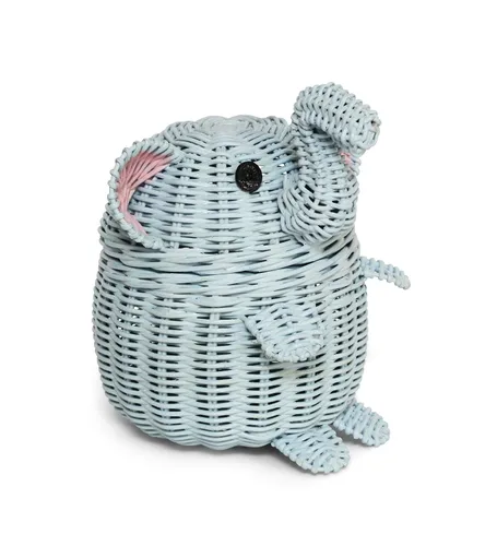 Vista 2 de G6 COLLECTION Cesta de almacenamiento de ratán con tapa, contenedor decorativo para decoración del hogar, organizador de estantes tejido a mano