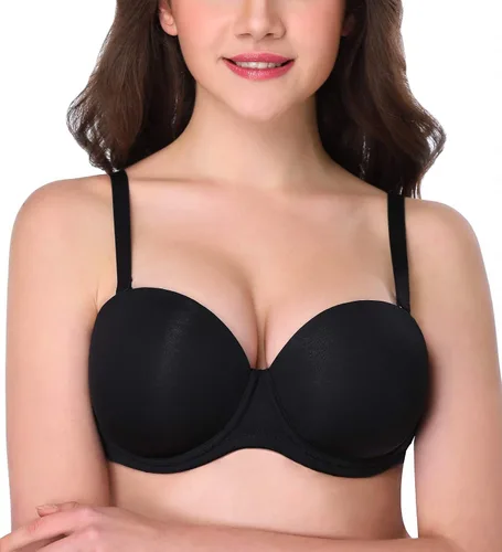 Vista 3 de HANSCA - Brasier sin tirantes convertible multidirección de copa completa antideslizante, con varilla, talla grande