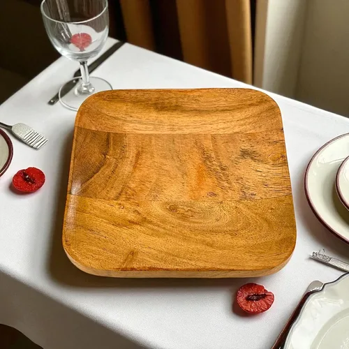 Vista 3 de Tazón para servir para el hogar, cocina, frutas, ensaladas, papas fritas, salsa/multipropósito/hecho a mano/madera natural de mango / madera natural