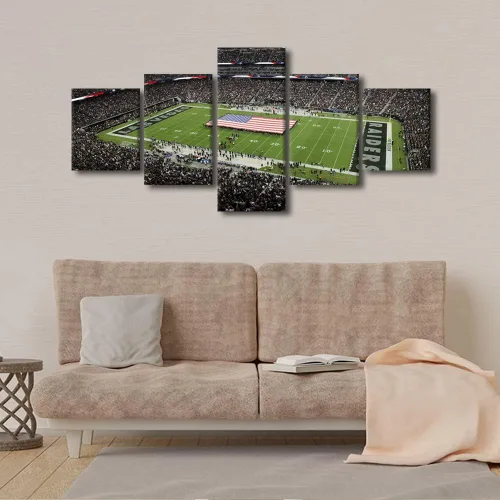 Vista 3 de TUMOVO Allegiant Stadium Arte de Lienzo para Pared de Sala de Estar Equipo de Fútbol Americano Pintura Moderna Nevada Las Vegas Cuadro Deportivo