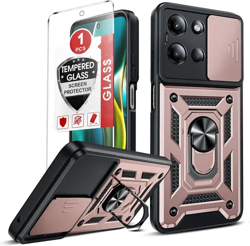 Vista 10 de LeYi Funda para Moto G Stylus 5G 2022: [No compatible con la versión 4G] Funda para Moto G Stylus 2022 con protector de pantalla de vidrio templado