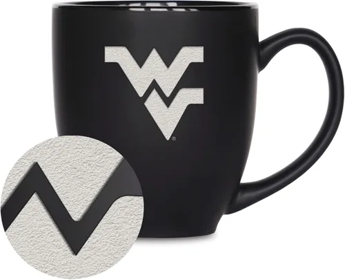 Vista 394 de Rico Industries - Taza de cerámica mate negra con grabado láser estándar de 15oz para NCAA (escuelas T & U) - Para bebidas calientes o frías