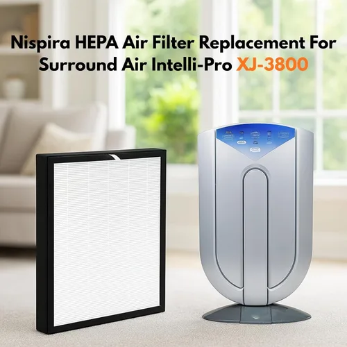 Vista 3 de Nispira Filtro HEPA de repuesto compatible con el purificador de aire Surround Air Intelli-Pro XJ-3800, 2 filtros
