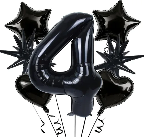 Vista 17 de TONIFUL Globos grandes de helio de letras B negras grandes de 40 pulgadas, globos de aluminio Mylar para decoración de suministros de fiesta