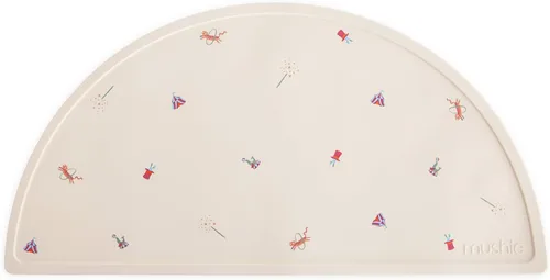 Vista 36 de mushie Mantel individual de silicona para niños, diseño antideslizante sin BPA (margarita negra)