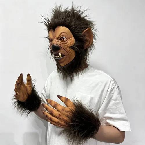 Vista 6 de Máscara de látex de bestia para adultos, disfraz de cosplay de Halloween Café