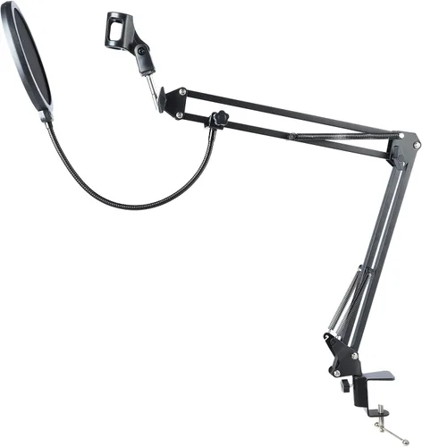 Vista 9 de Tyenaza Soporte de brazo de micrófono, brazo de brazo de brazo de brazo ajustable Boom giratorio Scissor Set de soporte de brazo de micrófono