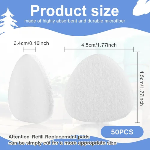 Vista 2 de Maitys 50 almohadillas de repuesto para purificador de aire para aromaterapia, difusor de aceite esencial compatible con humidificador, purificador