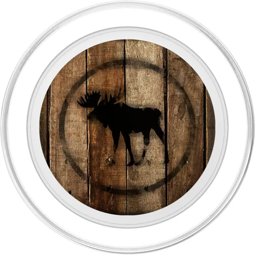 Vista 2 de PopGrip PopSockets de alce negro con borde: agarre intercambiable para teléfonos y tabletas PopSockets MagSafe PopGrip para iPhone