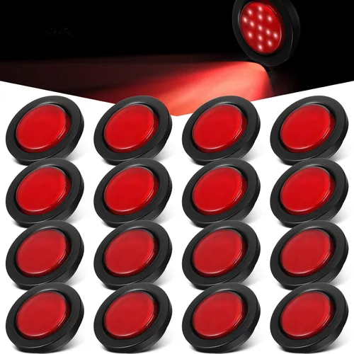 Vista 7 de Retisee - 16 piezas de luces de 13 LED, 2.5 pulgadas, redondas, para luz de aviso, indicadores de luz lateral delantera y trasera, impermeables