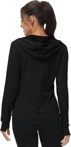 Vista 82 de TBMPOY Chaquetas con capucha y protección solar UPF 50+ para mujer, ligeras, de manga larga, para senderismo, exteriores, con cremallera completa