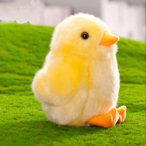 Vista 4 de Pollito amarillo de 6 pulgadas y juguetes de peluche de pato amarillo de 8 pulgadas