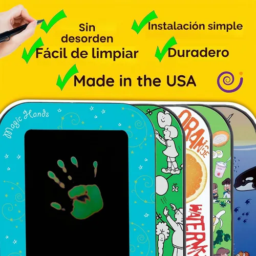 Vista 5 de Panel de manos mágicas, actividad de pared sensible al calor que cambia de color, interactivo preescolar, 22 x 1.25 x 15 pulgadas (20-MGC-009)