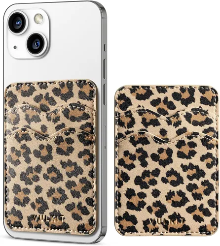 Vista 24 de VULKIT Soporte adhesivo para tarjetas Compatible con iPhone, cartera de cuero para teléfono celular, estuche para tarjetas de crédito, adhesivo