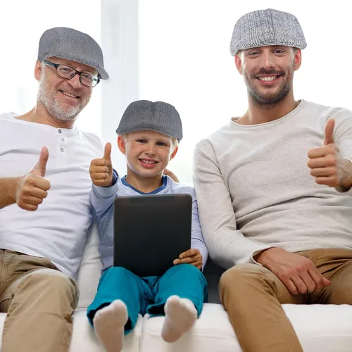 Vista 6 de Newcotte 6 sombreros de periódico para hombre, gorra plana de tweed de espiga clásica, gorra de periódico, sombreros irlandeses para hombres, gorra