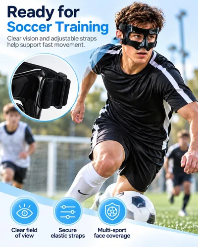 Vista 7 de Nose Guard for Broken Nose, Face Shield Mask for Soccer and Basketball