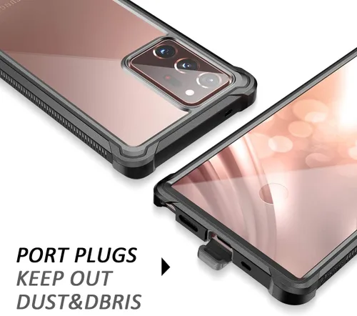 Vista 6 de Dexnor para Galaxy Note 20 Ultra Estuche con protector de pantalla transparente 360, cuerpo completo, resistente, protector, a prueba de golpes