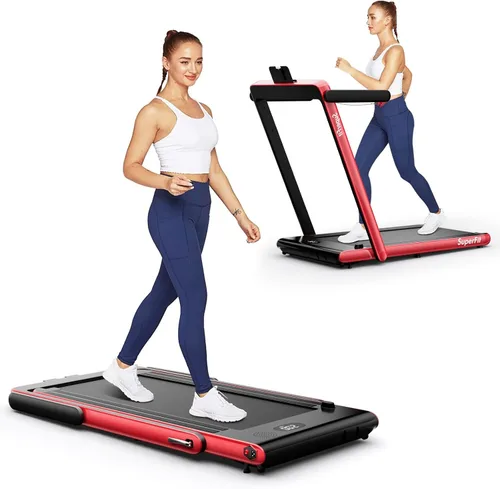 Vista 10 de GYMAX Almohadilla para caminar, 2 en 1, instalación gratuita debajo del escritorio, con monitor LED, aplicación inteligente/control remoto y altavoz